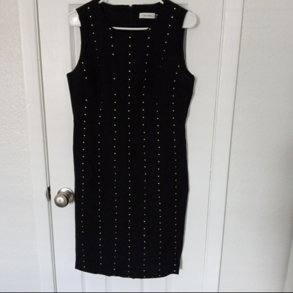 Calvin Klein Black And Gold Dress Size 12